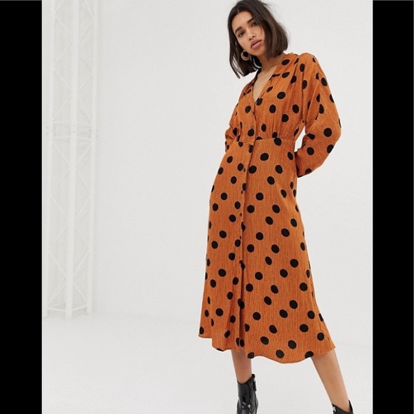 mango polka dot print dress